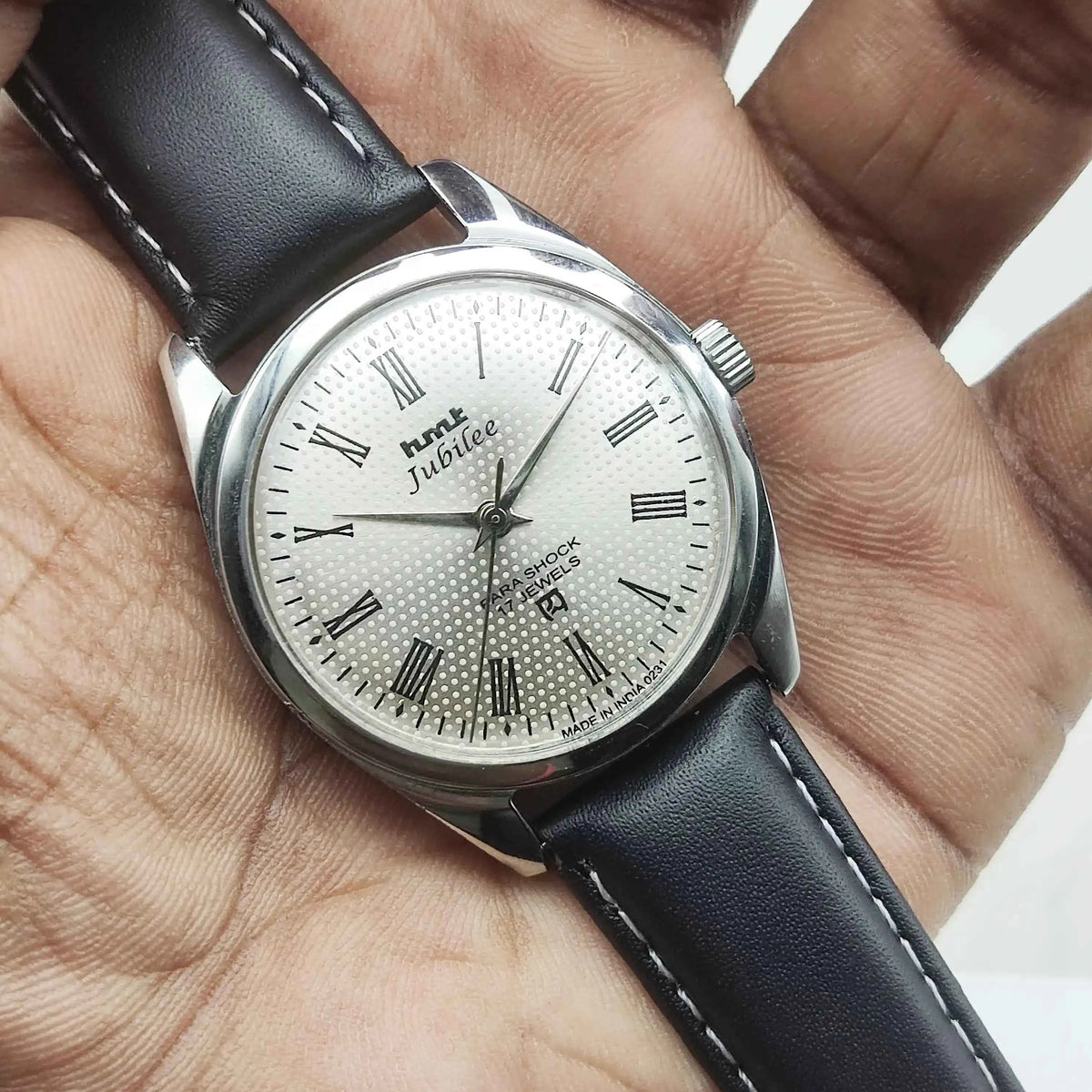 HMT Jubilee Silver Dail 17 Jewels Handwinding Watch Transparent Back