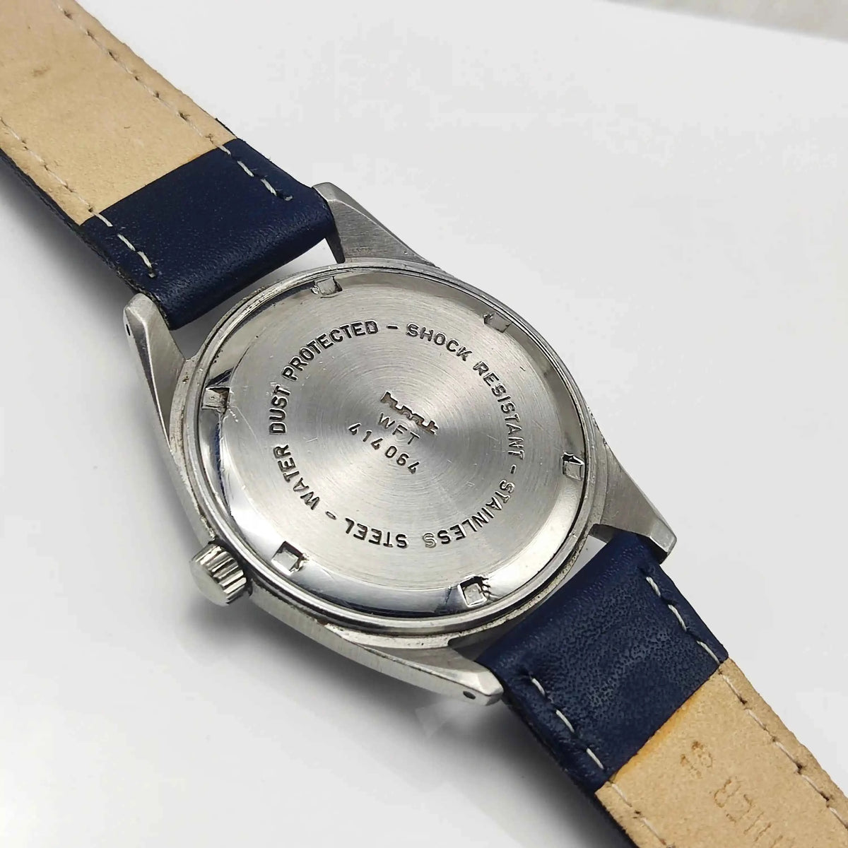 HMT Pilot Men's Watch - 17 Jewels Blue Dial, Handwinding with Stick Numerals Indices