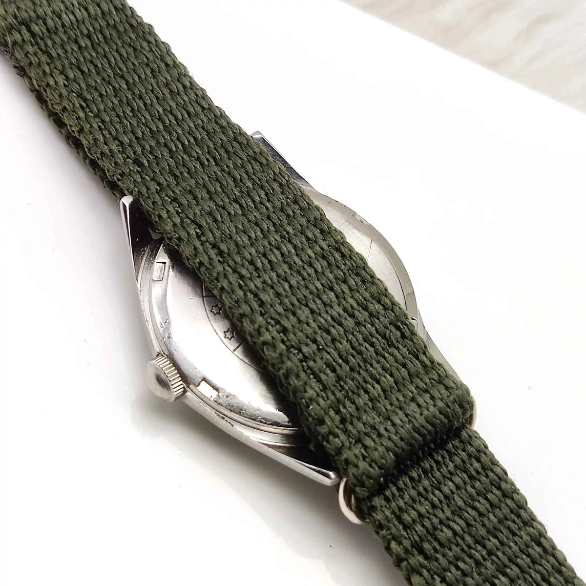 HMT Pilot Stick Watch - English Green Apple Dial, 17 Jewels, Handwinding