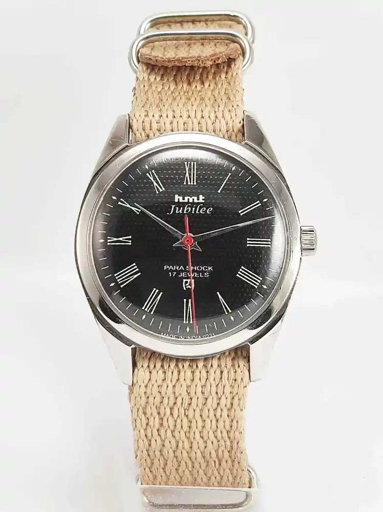 HMT Jubilee Black Dial Watch - Experience the Charm of Vintage Mechanical Precision