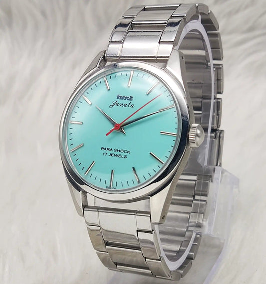 HMT Janata Men's Watch - Timeless Turquoise Dial with Handwinding Precision