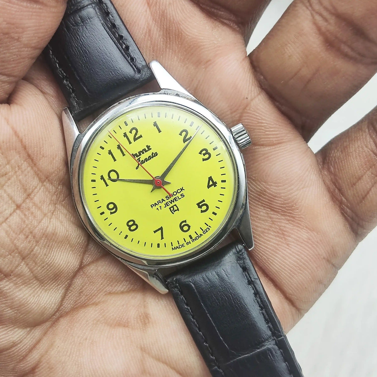 HMT Janata Lemon Dial Watch 17 Jewels Mechanical Handwinding