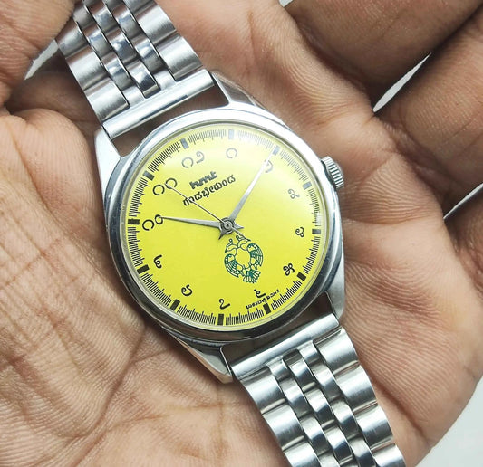HMT Gandaberunda Watch with Yellow Dial and 17 Jewels Handwinding