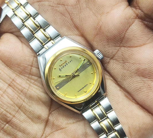 HMT Godavari Handwinding Women Watch with Golden Dial 2543
