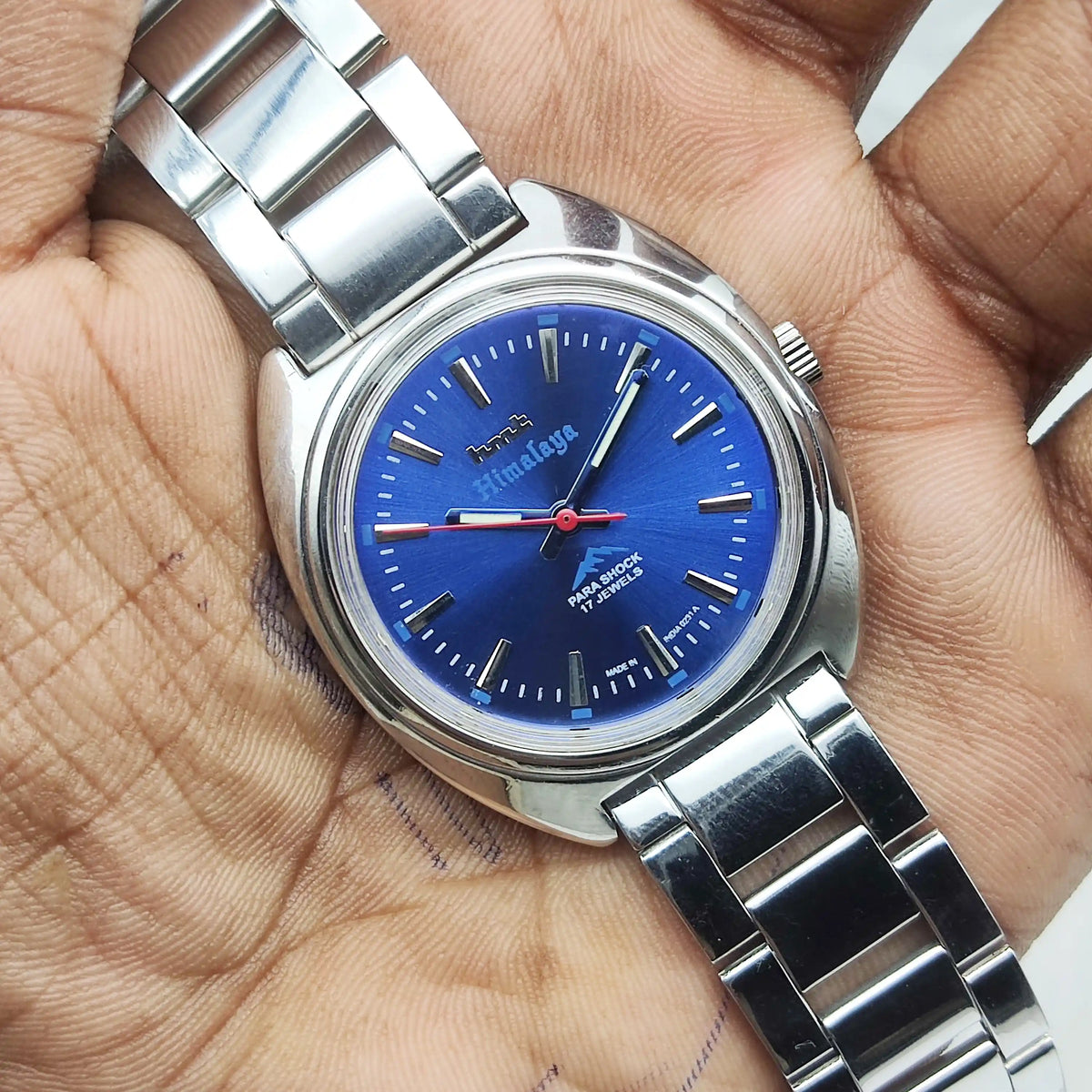 HMT Himalaya Bluish Dial Watch 17 Jewels Handwinding
