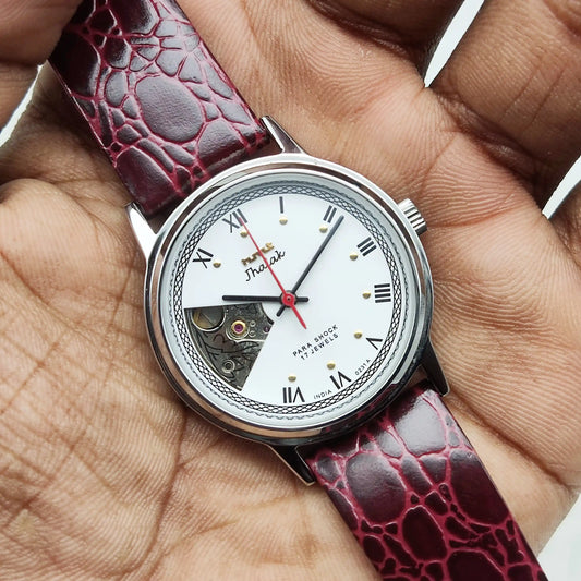 HMT Jhalak Mechanical Watch – Timeless Handwinding Skeleton Design