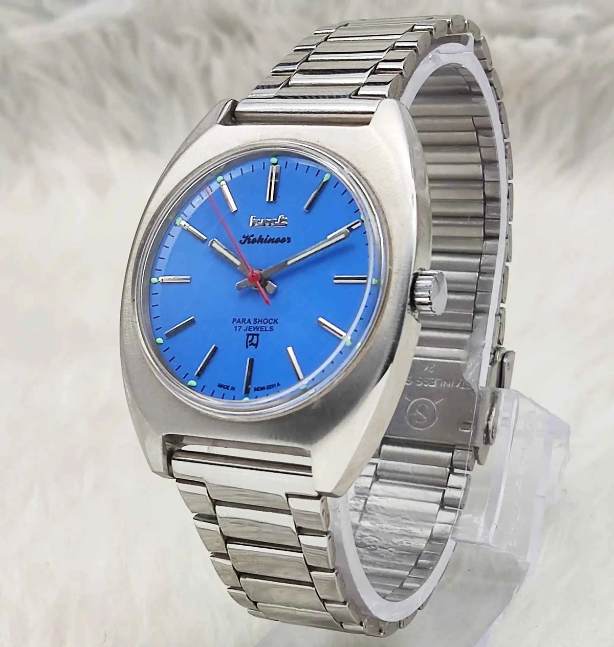 HMT Kohinoor Blue Dial Watch - 17 Jewels Asian Handwinding Timepiece