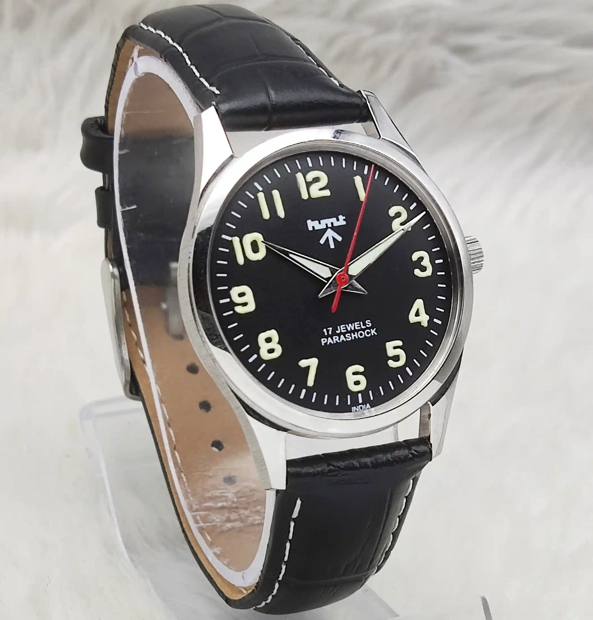 HMT Black Dial Mechanical Watch 17 Jewels