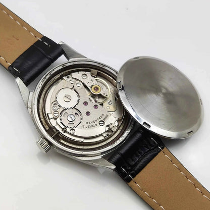 Cavalry 17 Jewels Maroon Dial Watch with Incabloc Feature and Stick Indices