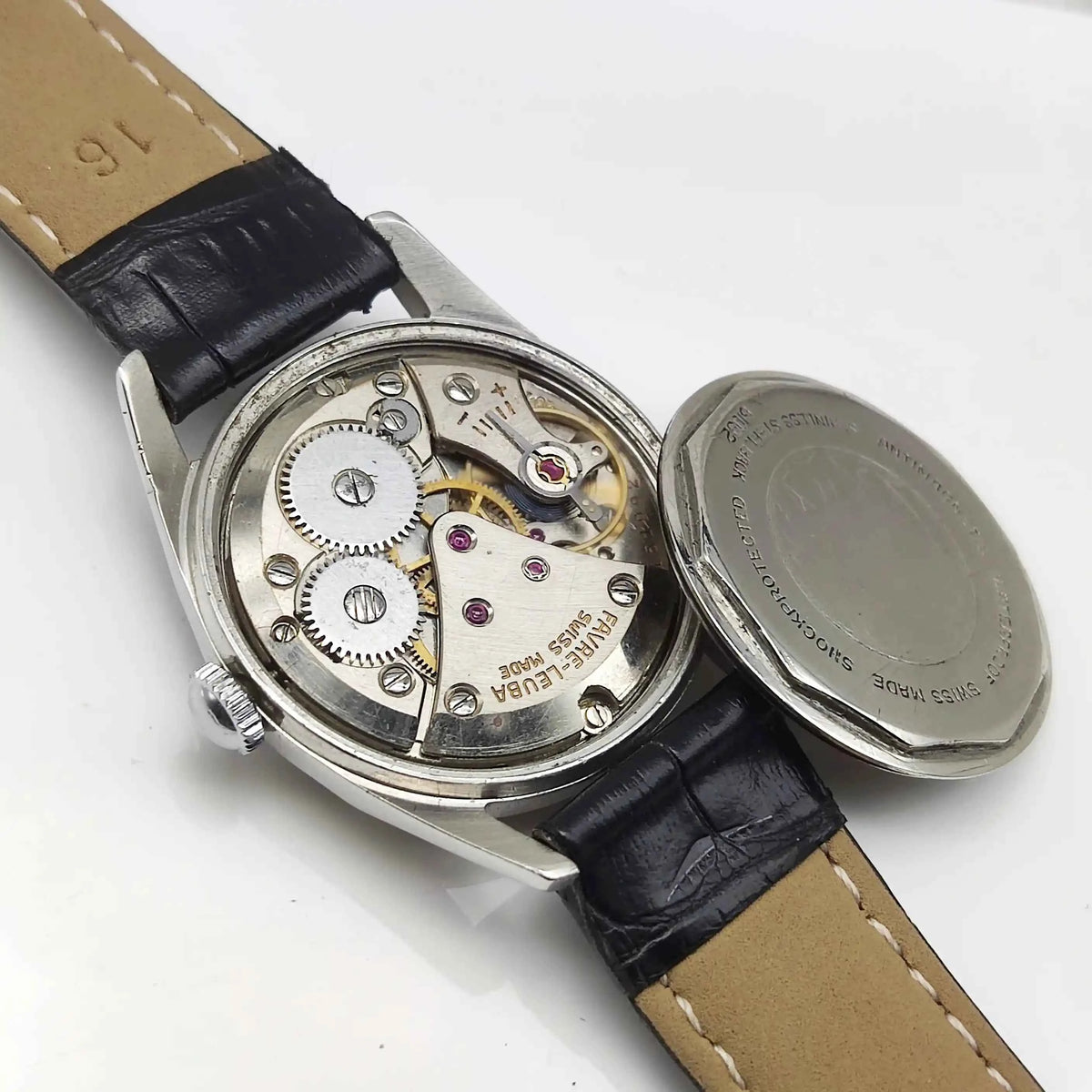 Favre Leuba Seaking Pink Dial 17 Jewels Dotted Indices Watch