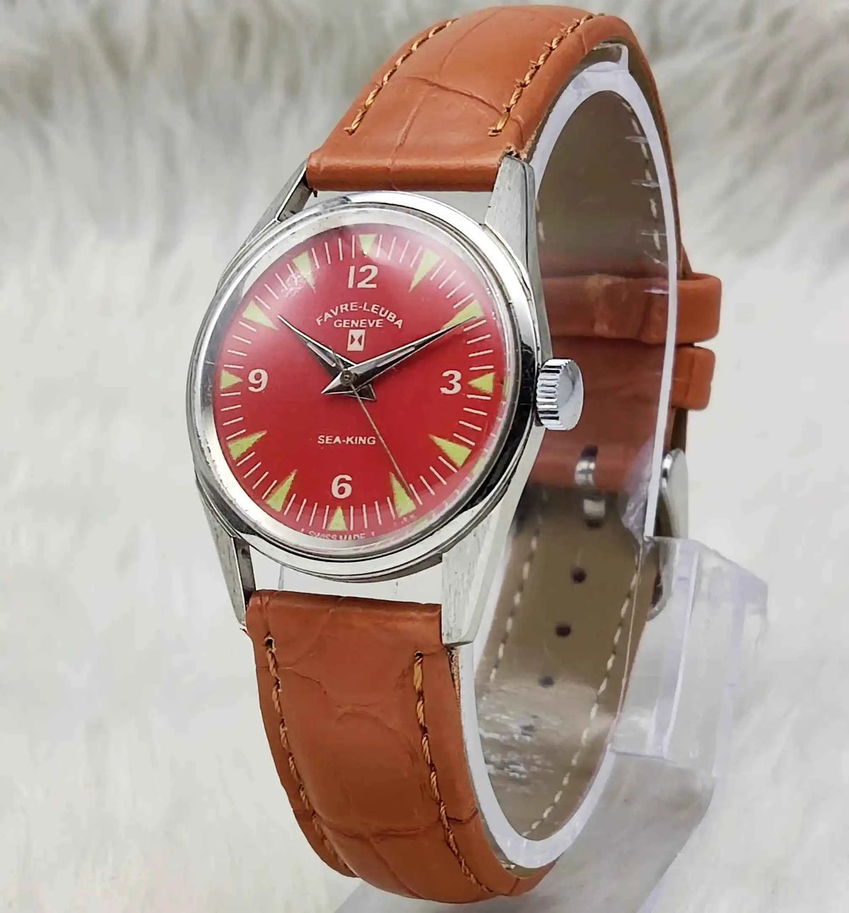 Elevate Your Style: Favre Leuba Handwinding Watch with Reddish Dial