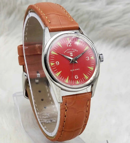 Elevate Your Style: Favre Leuba Handwinding Watch with Reddish Dial