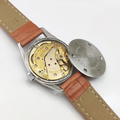 Favre Leuba Handwinding Watch: Timeless Elegance with Reddish Dial