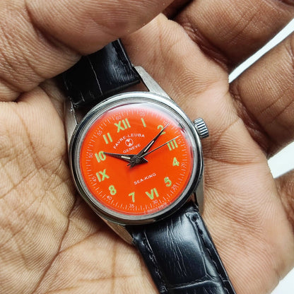 Favre Leuba Seaking Red Dial 17 Jewels with English Numerals