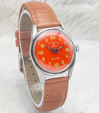 Favre Leuba Handwinding Watch with Reddish Dial - A Timeless Luxury for collectors