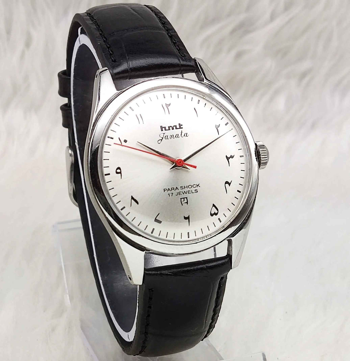 HMT Janata Mechanical Watch - 17 Jewels Men's Timepiece with Gray Dial