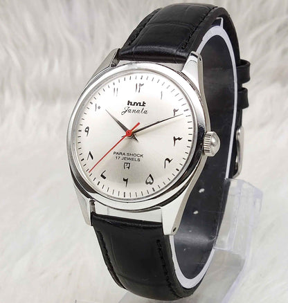HMT Janata Mechanical Watch - Timeless Handwinding 17 Jewels Men's Timepiece with Gray Dial