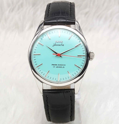 HMT Janata Men's Watch with Turquoise Dial and 17 Jewels Handwinding