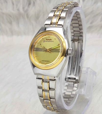 HMT Godavari Handwinding Women Watch with Golden Dial 2543