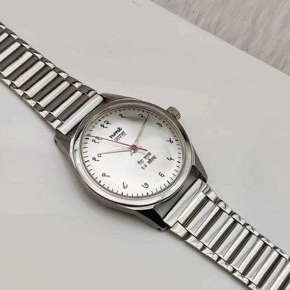 HMT Janata 17 Jewels Para Shock Silver Devanagari Hand Winding Mechanical Watch - Classic Timepiece
