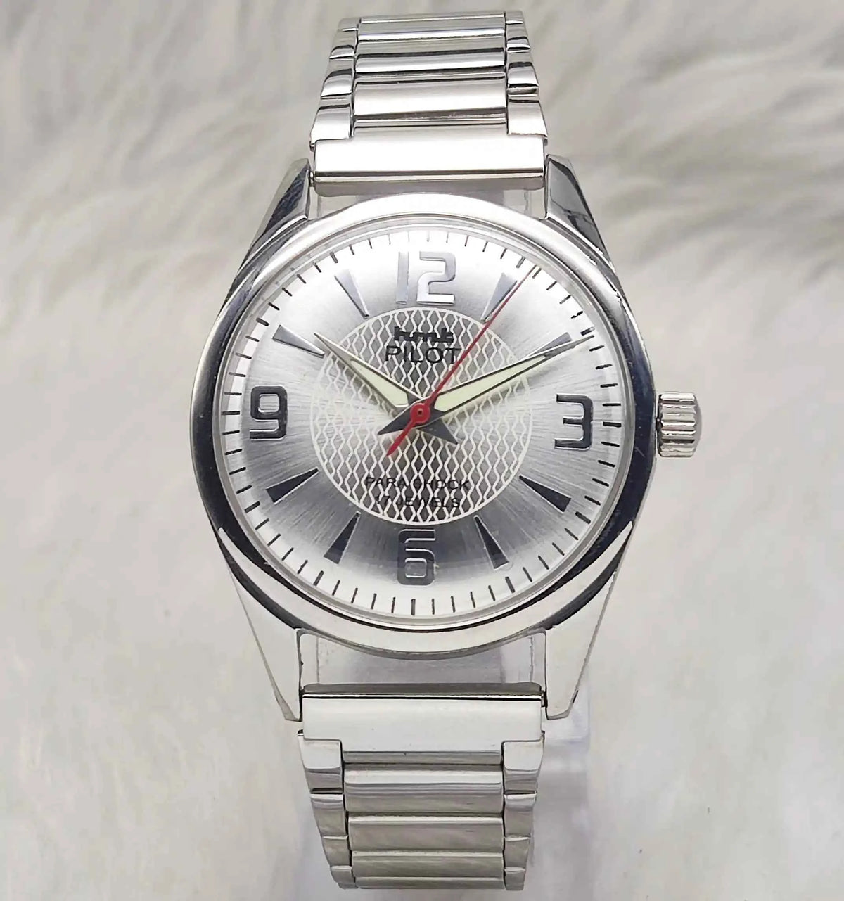 HMT Pilot - 17 Jewels Silver Dial Handwinding English Stick Numerals