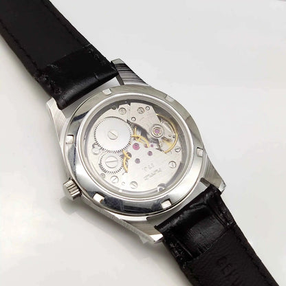 HMT Janata Handwinding Watch - White Dial, 17 Jewels, Transparent Back