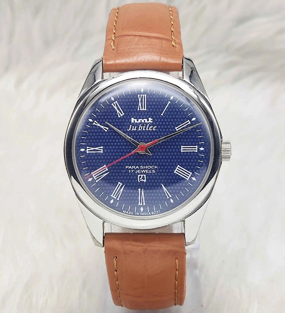 HMT Jubilee Blue Dial Watch - 17 Jewels Handwinding Timepiece of Timeless Elegance