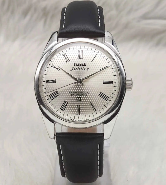 HMT Jubilee Silver Dail 17 Jewels Handwinding Watch Transparent Back
