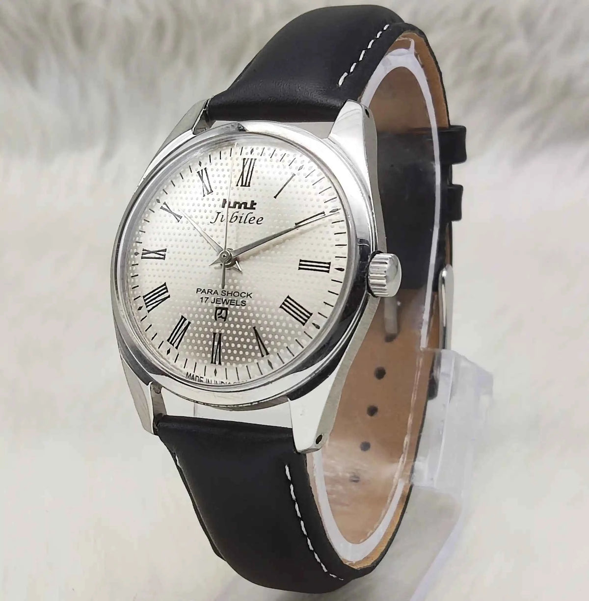 HMT Jubilee Silver Dail 17 Jewels Handwinding Watch Transparent Back