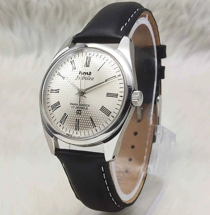 HMT Jubilee Silver Dail 17 Jewels Handwinding Watch Transparent Back