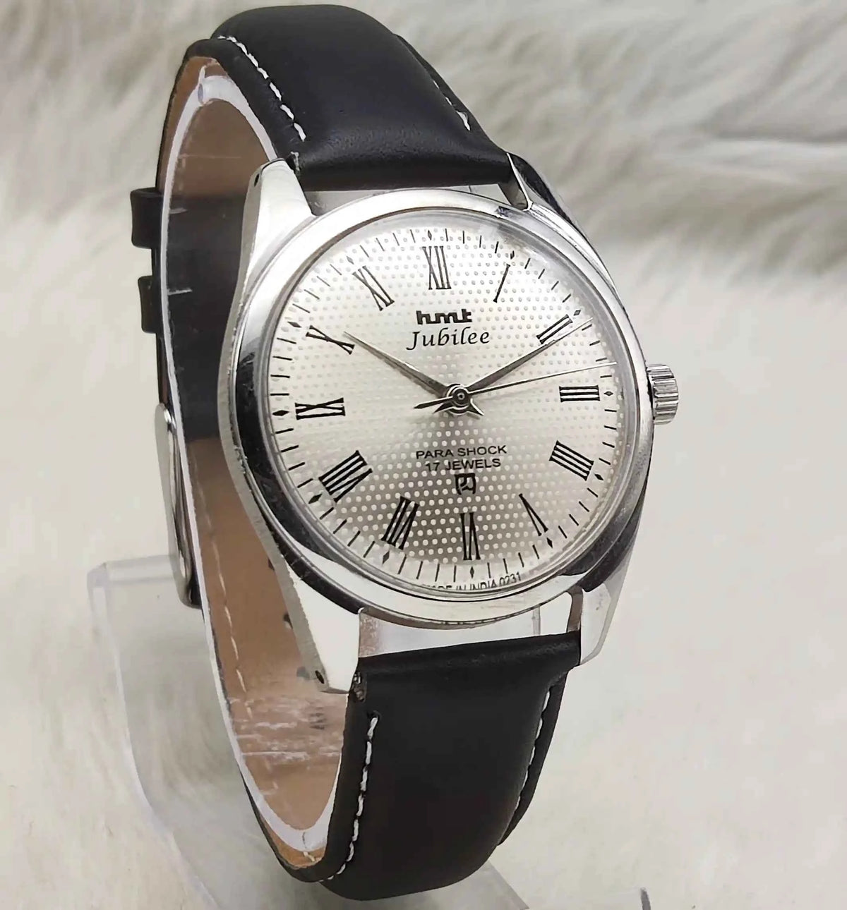 HMT Jubilee Silver Dail 17 Jewels Handwinding Watch Transparent Back