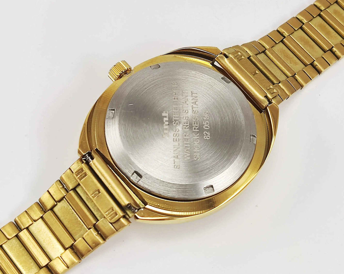 HMT Kanchan Para Shock Watch - Timeless Mechanical Luxury with Golden Dial