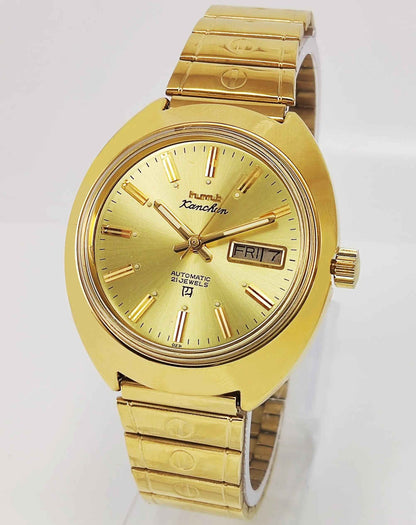 HMT Kanchan Para Shock Watch - Timeless Mechanical Luxury with Golden Dial