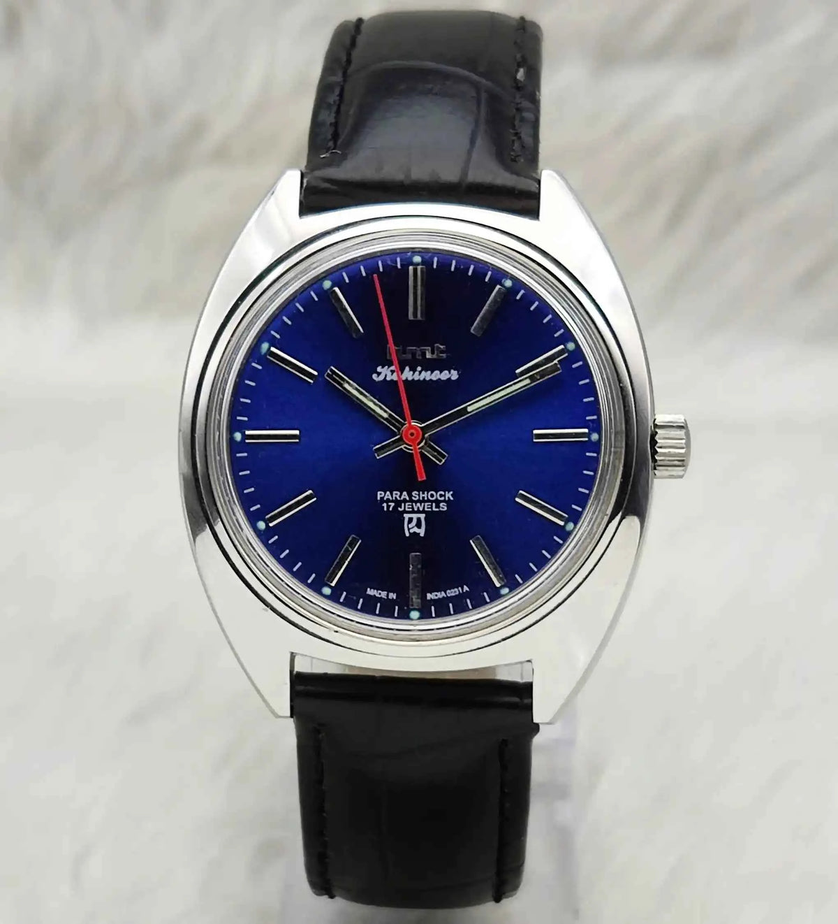 HMT Kohinoor Stick Indices 17 Jewels Blue Dial Men's Watch for Timeless Style