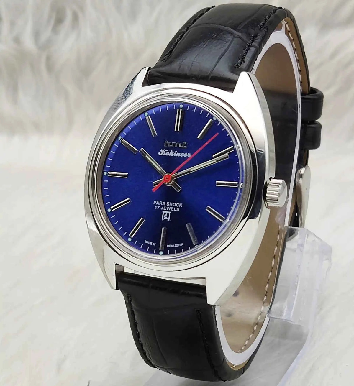 HMT Kohinoor Stick Indices 17 Jewels Blue Dial Men's Watch for Timeless Style