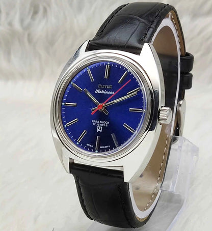 HMT Kohinoor Stick Indices 17 Jewels Blue Dial Men's Watch for Timeless Style
