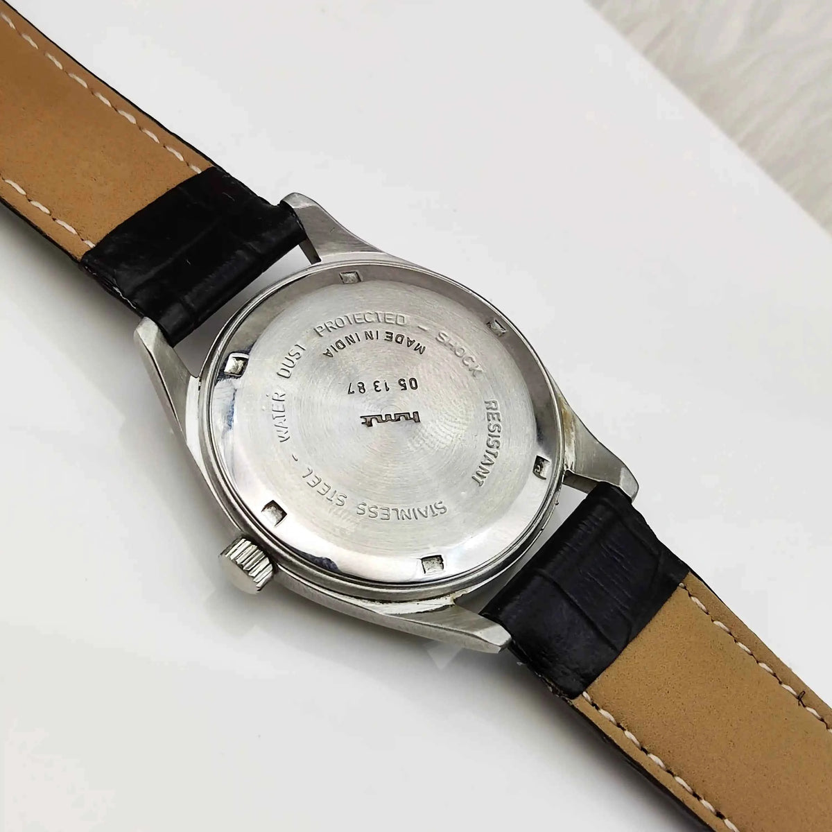 HMT Pilot 17 Jewels Black Sub Dial Handwinding Watch with English Numerals