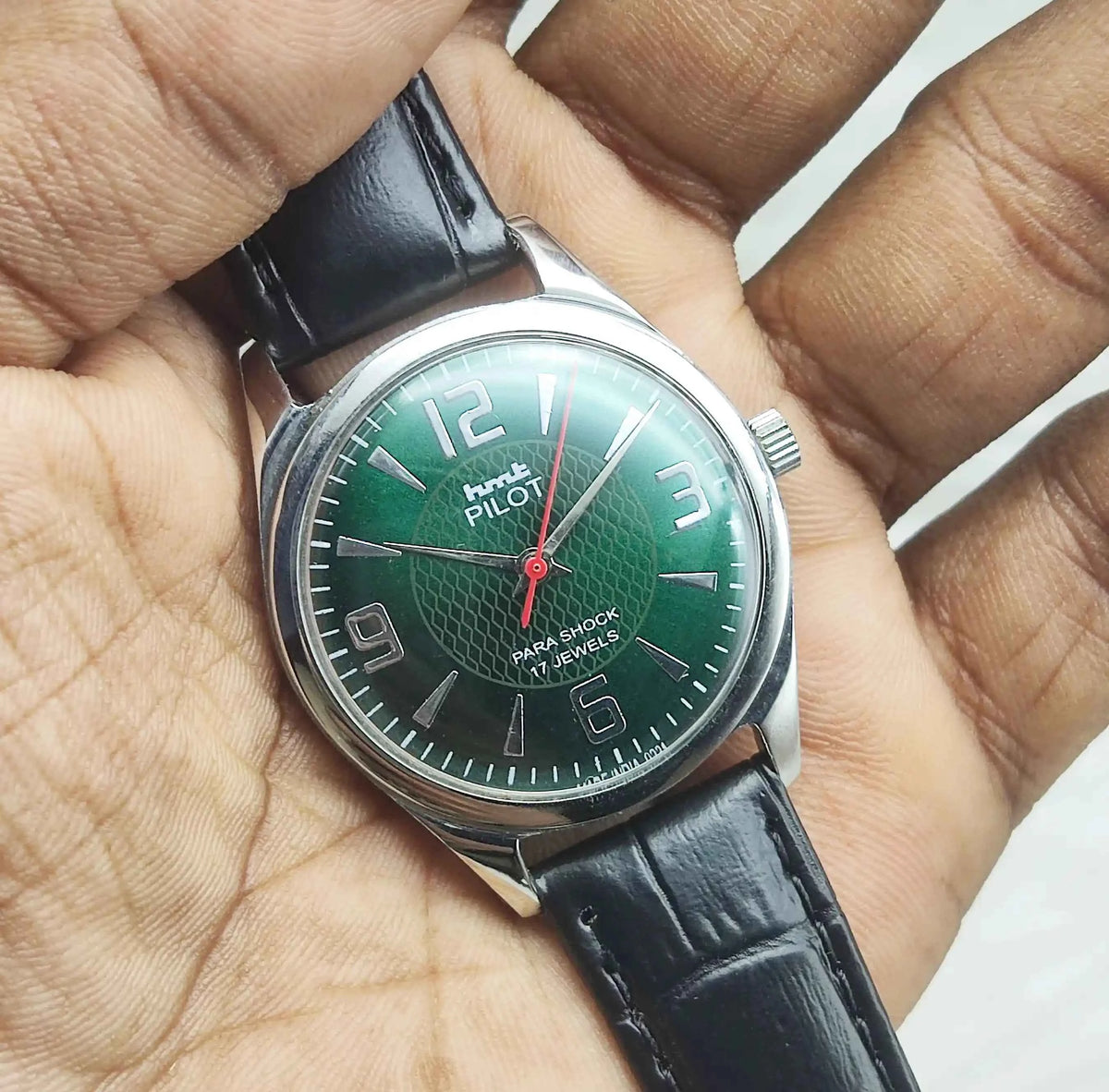 HMT Pilot Green Dial Watch 17 Jewels Handwinding Model 0231