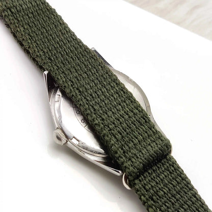 HMT Pilot Stick Watch - English Green Apple Dial, 17 Jewels, Handwinding