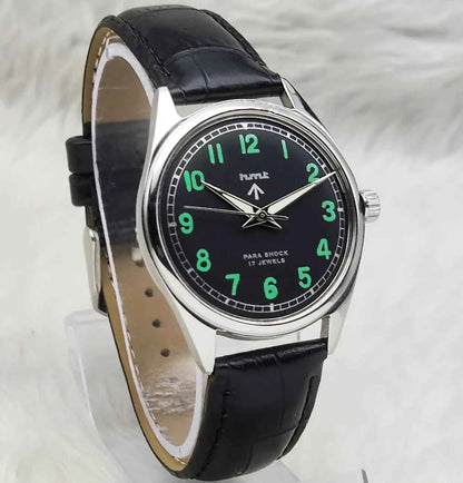 HMT Black Dial Handwinding Watch - 17 Jewels Classic Timepiece