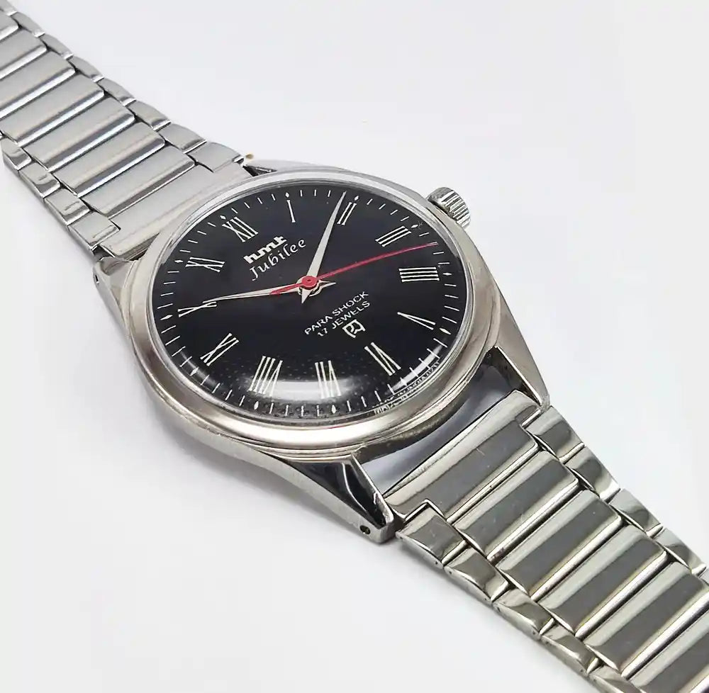 Elevate Your Style with the HMT Jubilee Black Dial Watch – A Timeless Mechanical Marvel