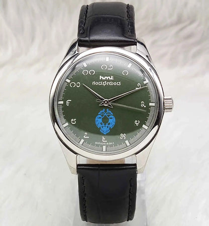 HMT Gandaberunda Watch: Timeless Elegance with Green Dial and 17 Jewels