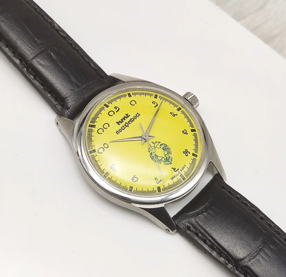 HMT Gandaberunda Yellow Dial Watch: A Timeless Handwinding Classic with 17 Jewels
