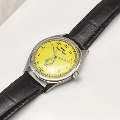 HMT Gandaberunda Yellow Dial Watch: A Timeless Handwinding Classic with 17 Jewels