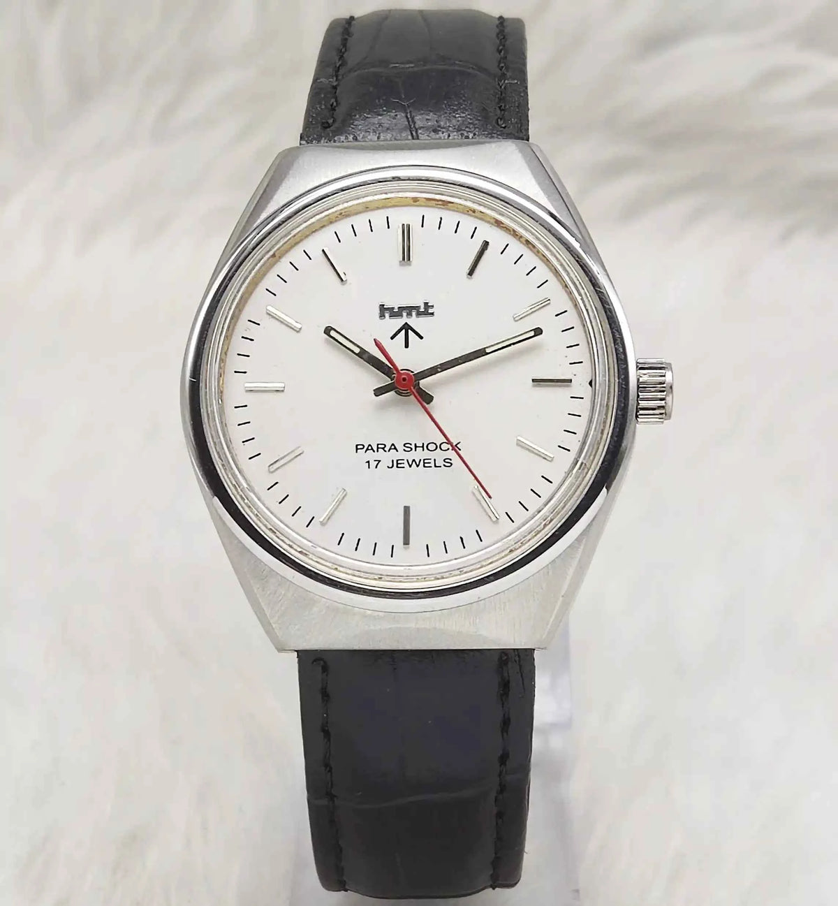 HMT Handwinding Men's Watch - 17 Jewels White Silver Design