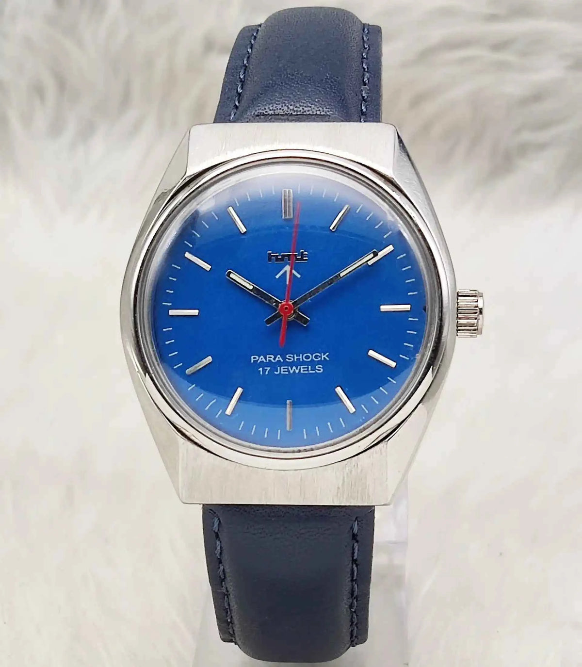 HMT Handwinding Sky Blue Watch with Stick Indices - 17 Jewels Timepiece