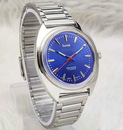 HMT Himalaya Bluish Dial Watch - Handwinding Transparent Back Design