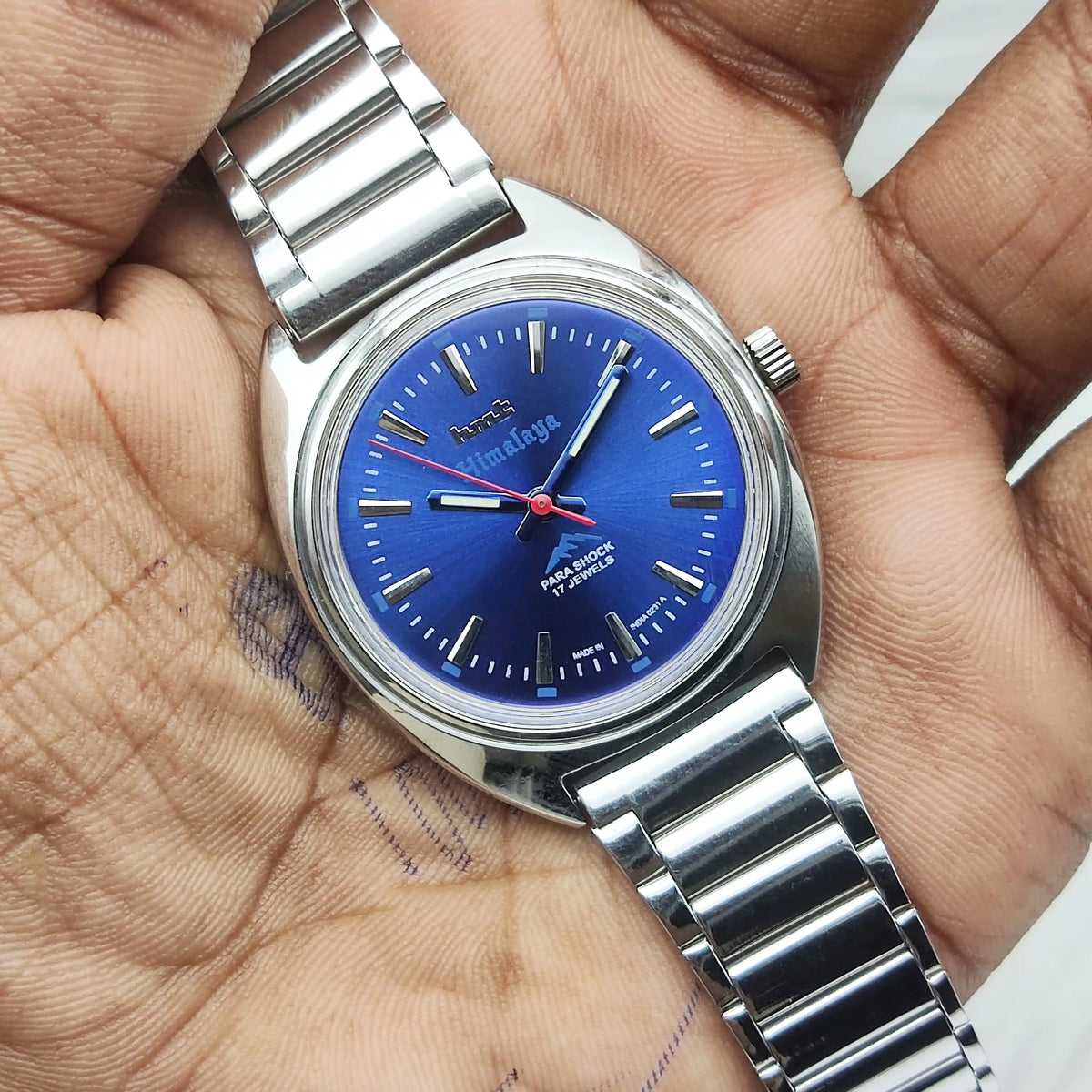 HMT Himalaya Bluish Dial Watch - A Timeless Mechanical Masterpiece