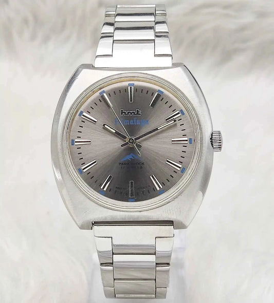 HMT Himalaya Handwinding Watch with Gray Dial and Stick Indices