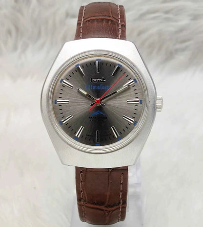 HMT Himalaya Men's Watch - Handwinding Gray Dial with Elegant Stick Indices